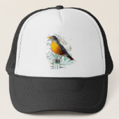 Amerikaanse Robin Bird Natuur Art Trucker Pet (Voorkant)