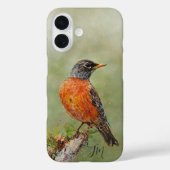 Amerikaanse Robin Bird Schilderij Custom Name Case-Mate iPhone Case (Achterkant)