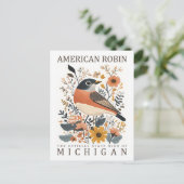 Amerikaanse Robin Bird van Michigan Verenigde Stat Briefkaart (Staand voorkant)