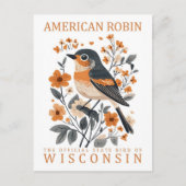 Amerikaanse Robin Bird van Wisconsin Briefkaart (Voorkant)