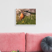 Amerikaanse Robin Canvas Afdruk (Insitu (Woonkamer))