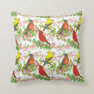 Amerikaanse Robin Cardinal Goldfinch Birds Kussen