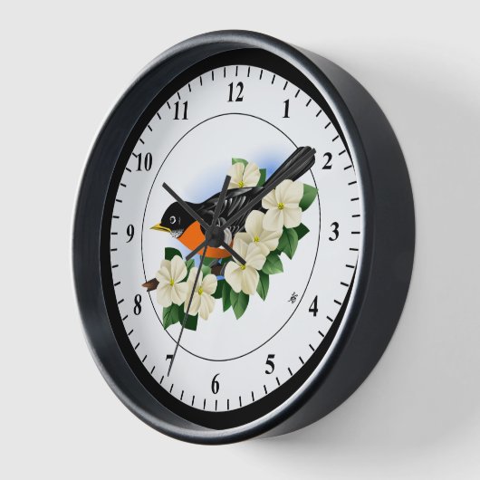 Amerikaanse Robin en Dogwood Bloemen (Hoek)