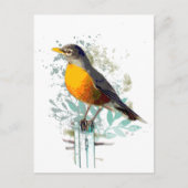Amerikaanse Robin Garden Bird Natuur Art Briefkaart (Voorkant)