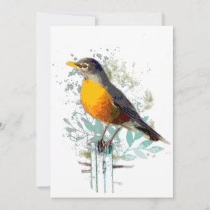 Amerikaanse Robin Garden Bird Wildlife Natuur Art  Kaart