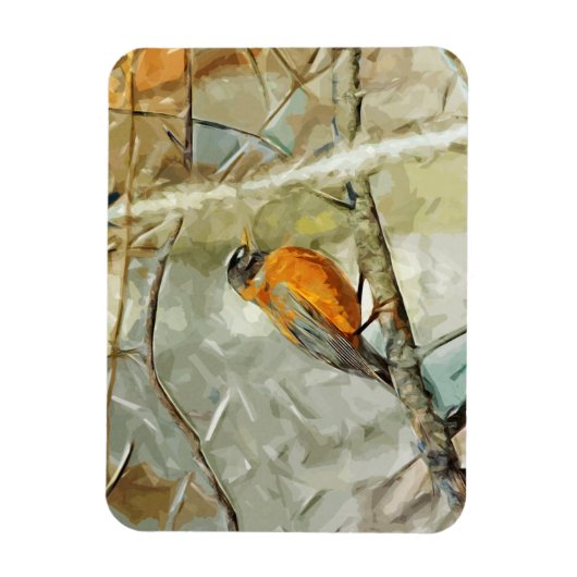 Amerikaanse Robin Hunting Abstract-impressionisme Magneet (Verticaal)