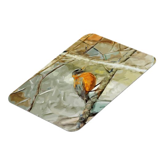 Amerikaanse Robin Hunting Abstract-impressionisme Magneet (Linkerzijde)