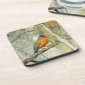 Amerikaanse Robin Hunting Abstract-impressionisme Onderzetter (Linkerzijde)