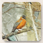 Amerikaanse Robin Hunting Abstract-impressionisme Onderzetter (Voorkant)