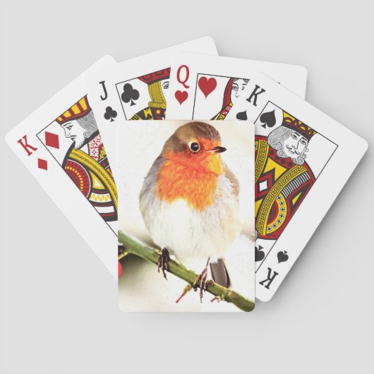 Amerikaanse Robin in de wintersneeuw Pokerkaarten (Achterkant)