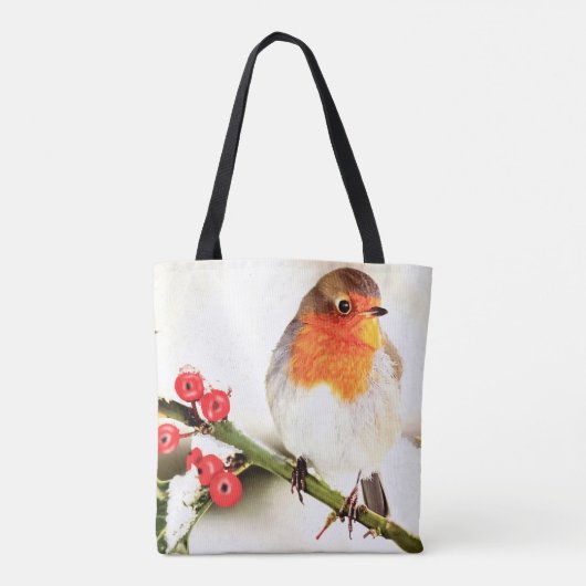 Amerikaanse Robin in de wintersneeuw Tote Bag (Achterkant)