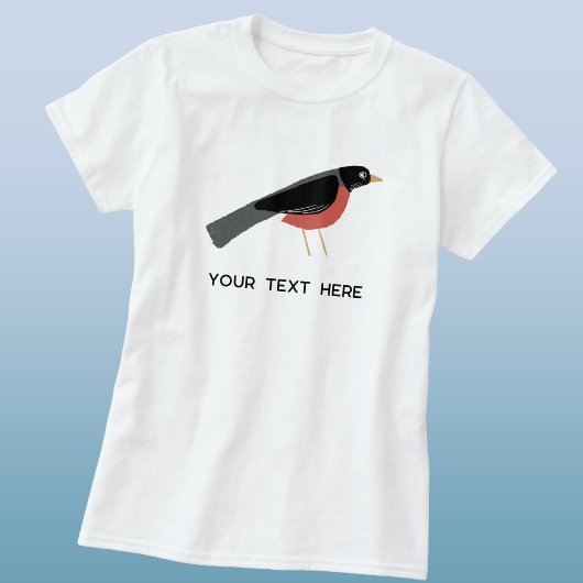 Amerikaanse Robin Kunst Aangepaste Tekst T-shirt