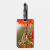 Amerikaanse Robin met een Pyracantha Pomme Bagagelabel (Achterkant verticaal)