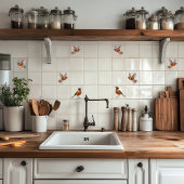 Amerikaanse Robin op de vlucht Tegeltje