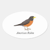 Amerikaanse Robin Ovale Sticker (Voorkant)