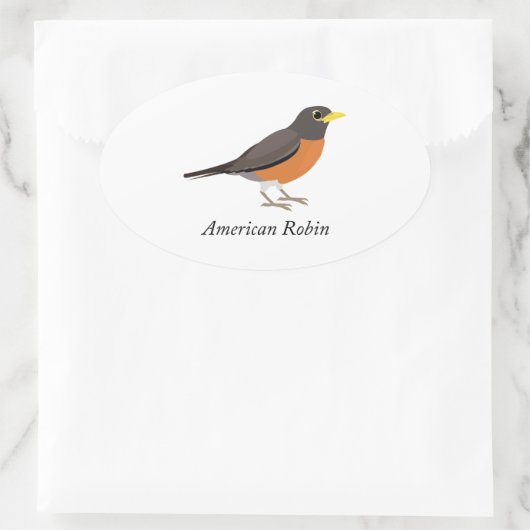 Amerikaanse Robin Ovale Sticker (Tas)