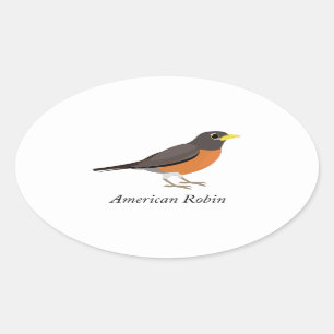 Amerikaanse Robin Ovale Sticker