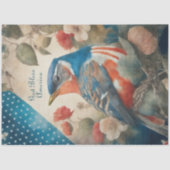  Amerikaanse Robin Patriottische Bloemen Decoupage Tissuepapier (Voorkant)
