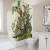 Amerikaanse Robin van Audubon's Birds of America Douchegordijn (In situ)