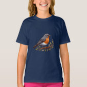 Amerikaanse Robin vogel Kinder Basic T-Shirt (Voorkant)