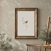 Amerikaanse Robin Waterverf kunst met bessen Poster