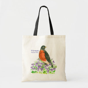 Amerikaanse Robin Wisconsin State Bird Tote Bag