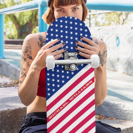 Amerikaanse rode, blauwe, witte sterren met vlag m persoonlijk skateboard