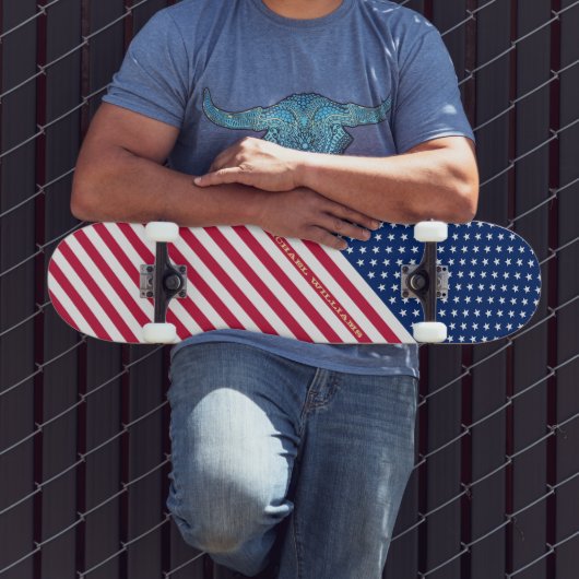 Amerikaanse rode, blauwe, witte sterren met vlag m persoonlijk skateboard (Buiten 3)