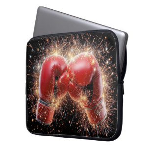 Amerikaanse Rode Bokshandschoenen in vuurwerk Laptop Sleeve