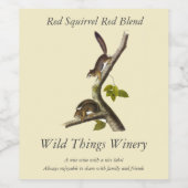 Amerikaanse rode eekhoorn (Richardson's Columbian) Wijn Etiket (Enkel label)