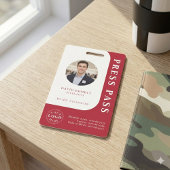 Amerikaanse Rode Media Pas met Foto en QR-code Badge