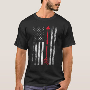 Amerikaanse rode Pijl-Amerikaanse vlag voor boogs T-shirt