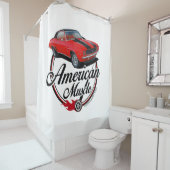 Amerikaanse rode spieren douchegordijn (In situ)