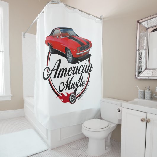 Amerikaanse rode spieren douchegordijn (In situ)