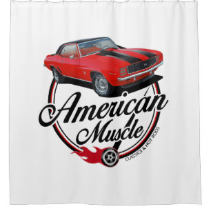 Amerikaanse rode spieren douchegordijn