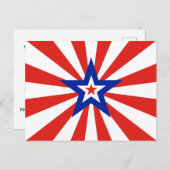 Amerikaanse Rode Starburst Patriottische Partij Uitnodiging Briefkaart (Voorkant / Achterkant)