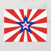 Amerikaanse Rode Starburst Patriottische Partij Uitnodiging Briefkaart (Voorkant)