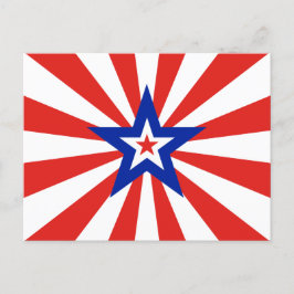 Amerikaanse Rode Steruitbarsting Patriottische Par Uitnodiging Briefkaart