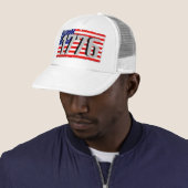 Amerikaanse rode witte en blauwe vlag trucker hoed trucker pet (In situ)