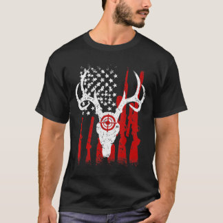 Amerikaanse rode witte vintage hertenjacht Amerika T-shirt