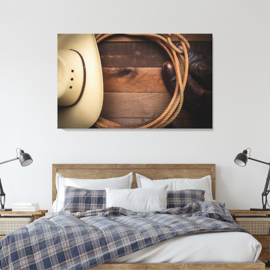 Amerikaanse Rodeo Culture Wall Art Canvas Afdruk (Insitu (Slaapkamer))