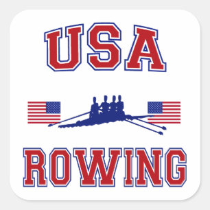 Amerikaanse roeiing vierkante sticker