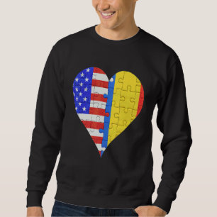 Amerikaanse Roemeense vlag Heart Trui