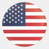 Amerikaanse ronde pictogramvlag ronde sticker (Voorkant)