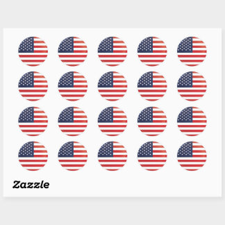 Amerikaanse ronde pictogramvlag sticker