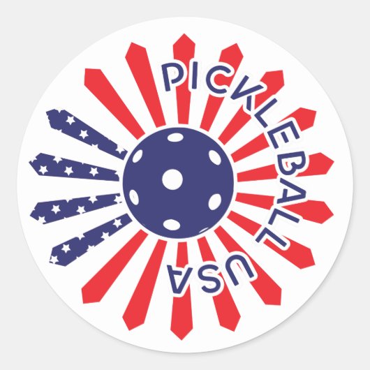 ❤️ 💙 Amerikaanse 🤍 Ronde Sticker (Voorkant)