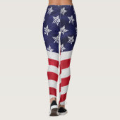Amerikaanse rood-witte en blauwe Amerikaanse vlag Leggings (Achterkant)
