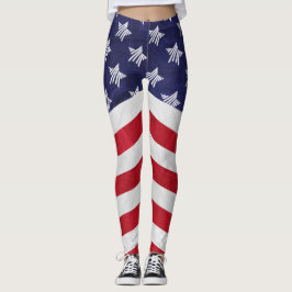 Amerikaanse rood-witte en blauwe Amerikaanse vlag Leggings