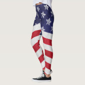 Amerikaanse rood-witte en blauwe Amerikaanse vlag Leggings (Links)