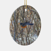 Amerikaanse Roodborst Keramisch Ornament (Rechts)